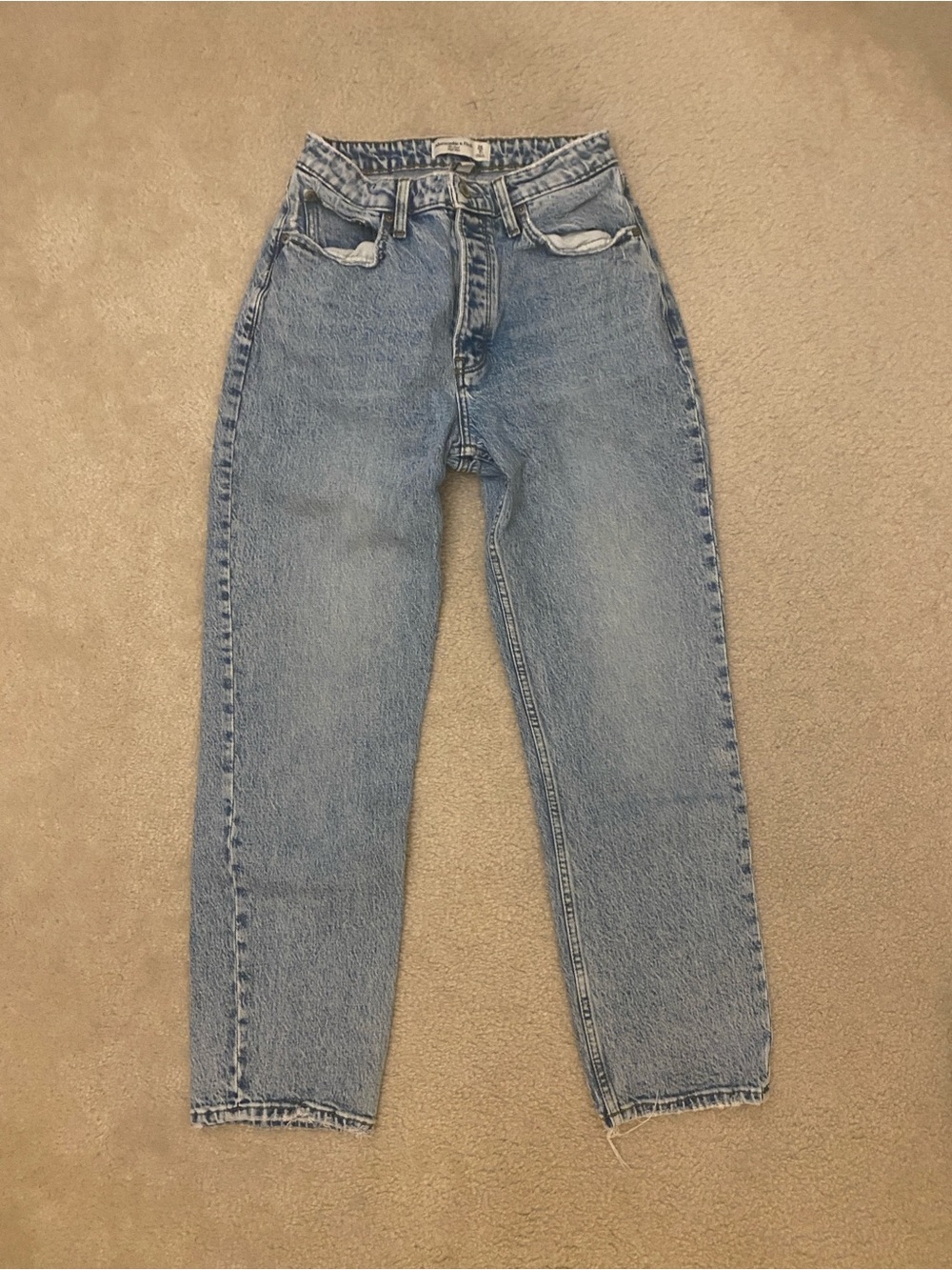 Abercrombie & Fitch High-Rise Light Blue Mom Jeans